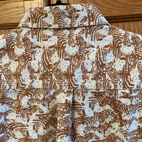 RUE SAINT PATRICK. Cotton & Linen Blend. Zebra pattern. Size Large Modern fit - Picture 2 of 5